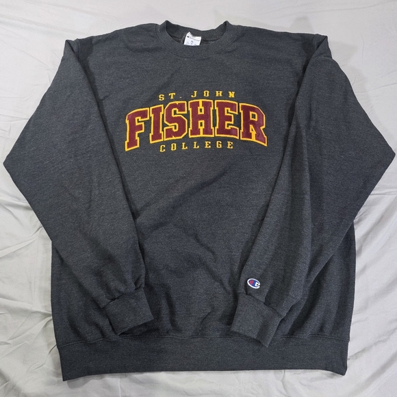 Champion Other - Champion Men's Dark Gray St. John Fisher College Crewneck Sweater